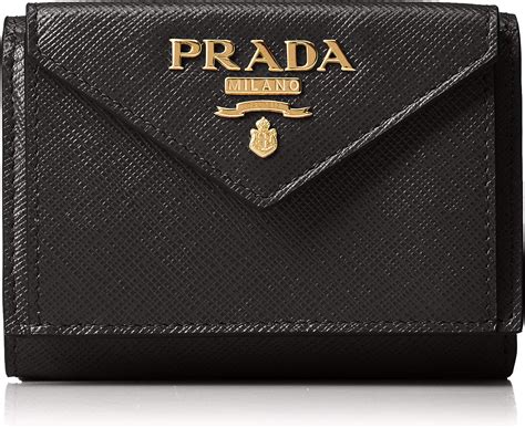 Prada Women's Trifold Black Saffiona Leather Wallet 1MH021